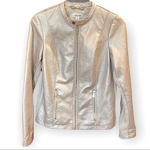 Calvin Klein Champagne Moto Jacket S